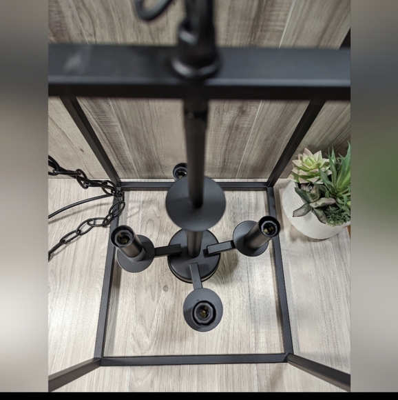 Chandelier Open Cage Black Matte Industrial - Picture 6 of 15